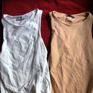 Zara bodysuits; size small; only worn once each